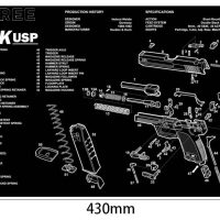 WINFREE Armorers Bench Mat Gun Cleaning Mat HK USP With Parts Diagram & Instructions Mouse Pad
