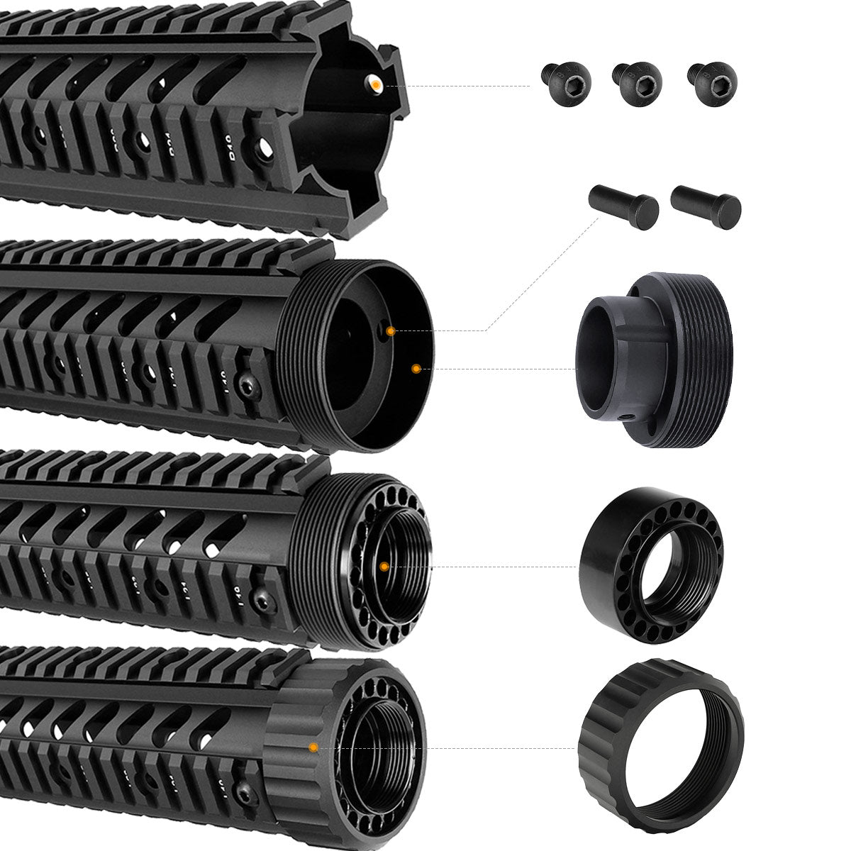 WINFREE ® MK12 Free Float Quad Rail Handguard 4" 7" 9" 12" for M4 M16 AR-15 SR-15 - Image 2