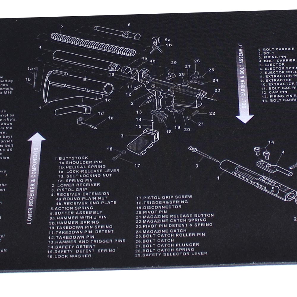 WINFREE AR-15 Parts Diagram & Instructions Gun Cleaning Mat Armorers Bench Mat - Image 4
