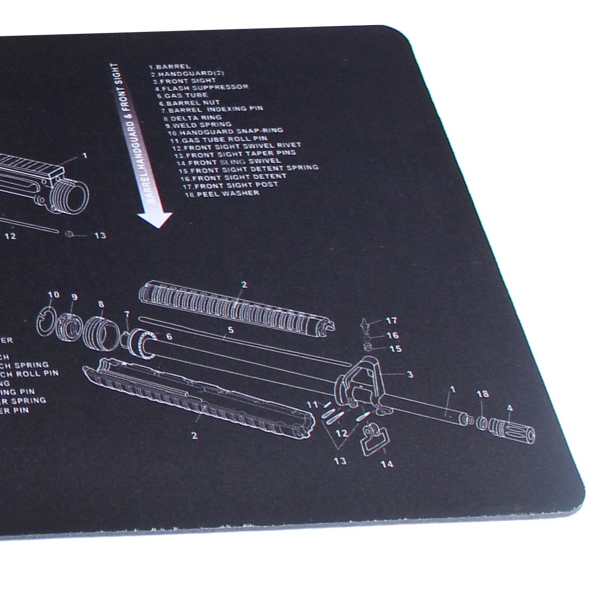 WINFREE AR-15 Parts Diagram & Instructions Gun Cleaning Mat Armorers Bench Mat - Image 5