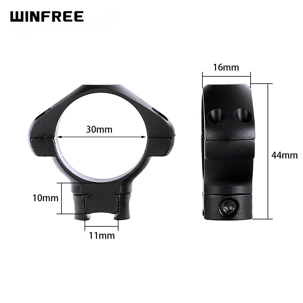 WINFREE 11mm Dovetail 30mm Scope Rings High Profile - Image 3