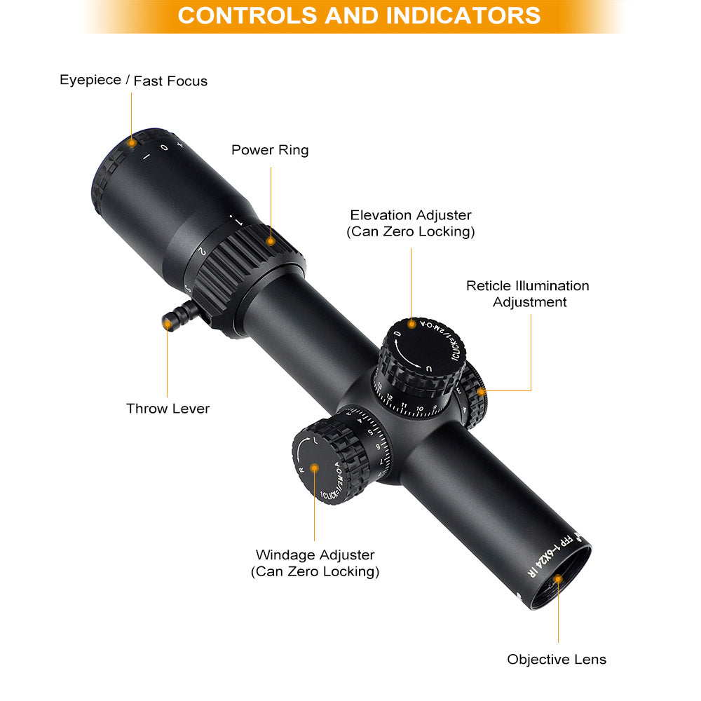WINFREE® LR 1-6X24 FFP Compact Rifle Scopes Budget 1-6x LPVO Optics for AR15 - Image 10