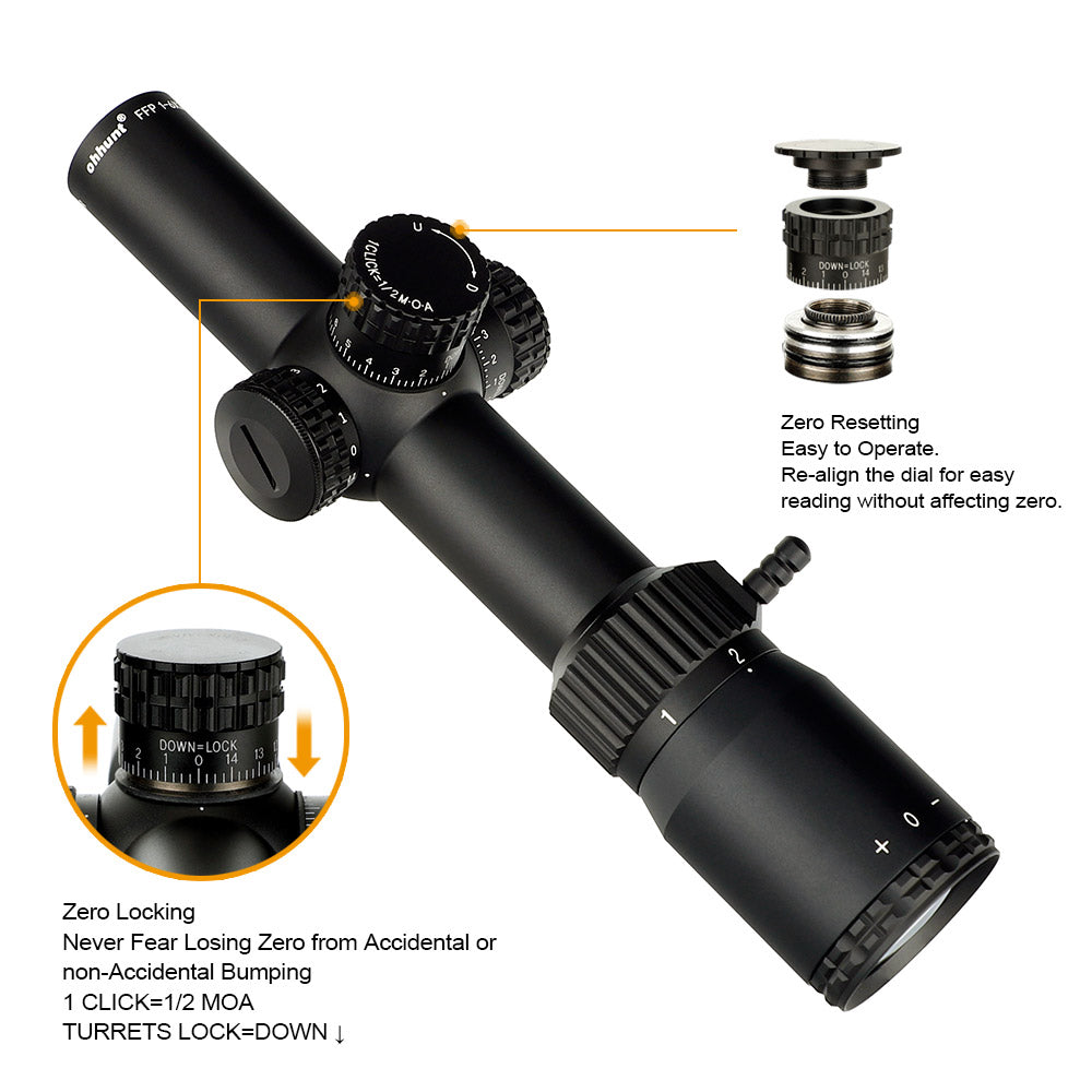 WINFREE® LR 1-6X24 FFP Compact Rifle Scopes Budget 1-6x LPVO Optics for AR15 - Image 9