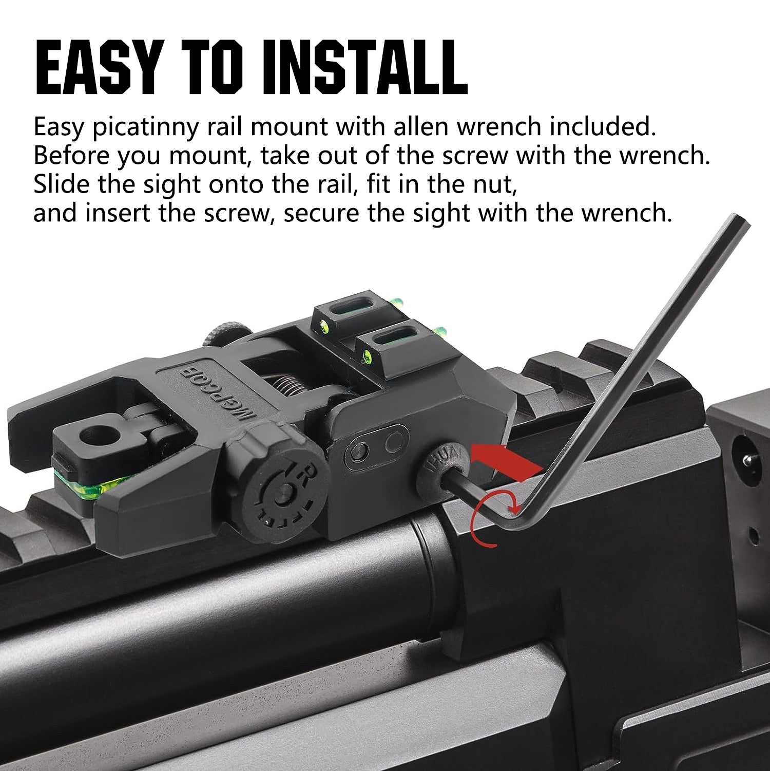 WINFREE Bulk buying! Polymer AR Flip Up Sights with Red Green Fiber Optic Dots - Image 11