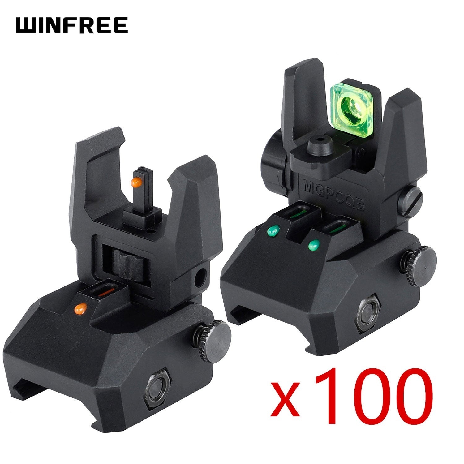 WINFREE Bulk buying! Polymer AR Flip Up Sights with Red Green Fiber Optic Dots - Image 19