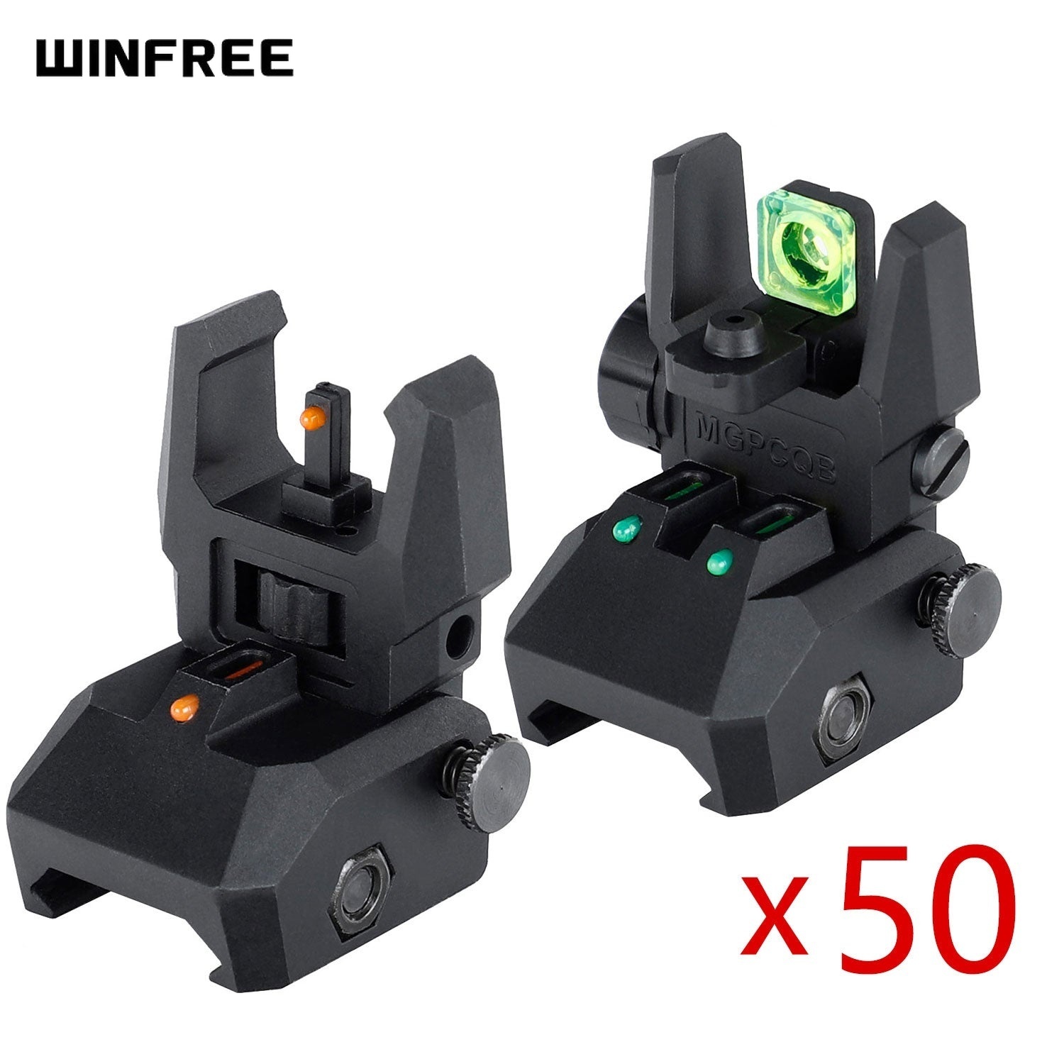 WINFREE Bulk buying! Polymer AR Flip Up Sights with Red Green Fiber Optic Dots - Image 20
