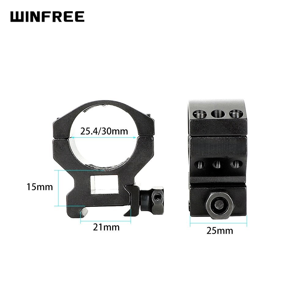 WINFREE 1 inch 30mm Scope Rings with Stop-pin fits All Picatinny Rails 2PCs - Medium Profile - Image 3
