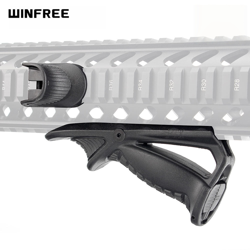 WINFREE AR-15 Picatinny Angled Foregrip with Thumb Rest Combo Polymer