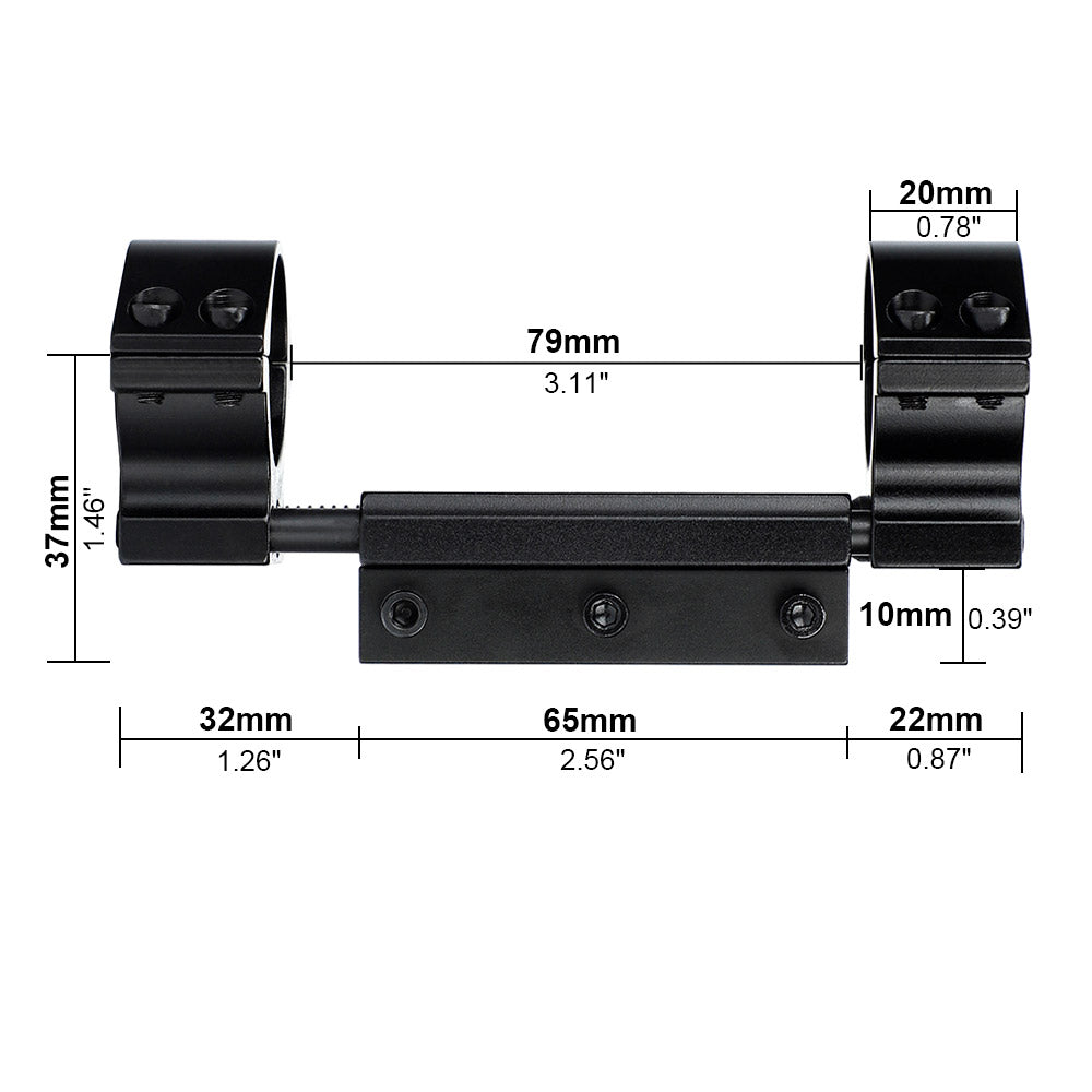 WINFREE ® Picatinny 1 inch/30mm Scope Mount Zero Recoil with Stop Pin - High Profile - Image 3