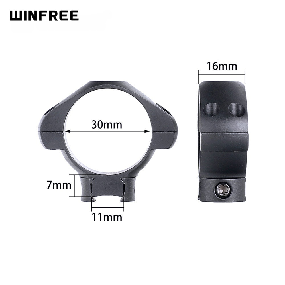 WINFREE 11mm Dovetail 30mm Scope Rings High Profile - Image 5