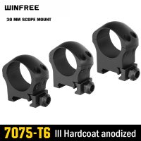 WINFREE Pro 7075 Aluminum 30mm Scope Rings Type lll Hardcoat Anodized - Low Med High Profile