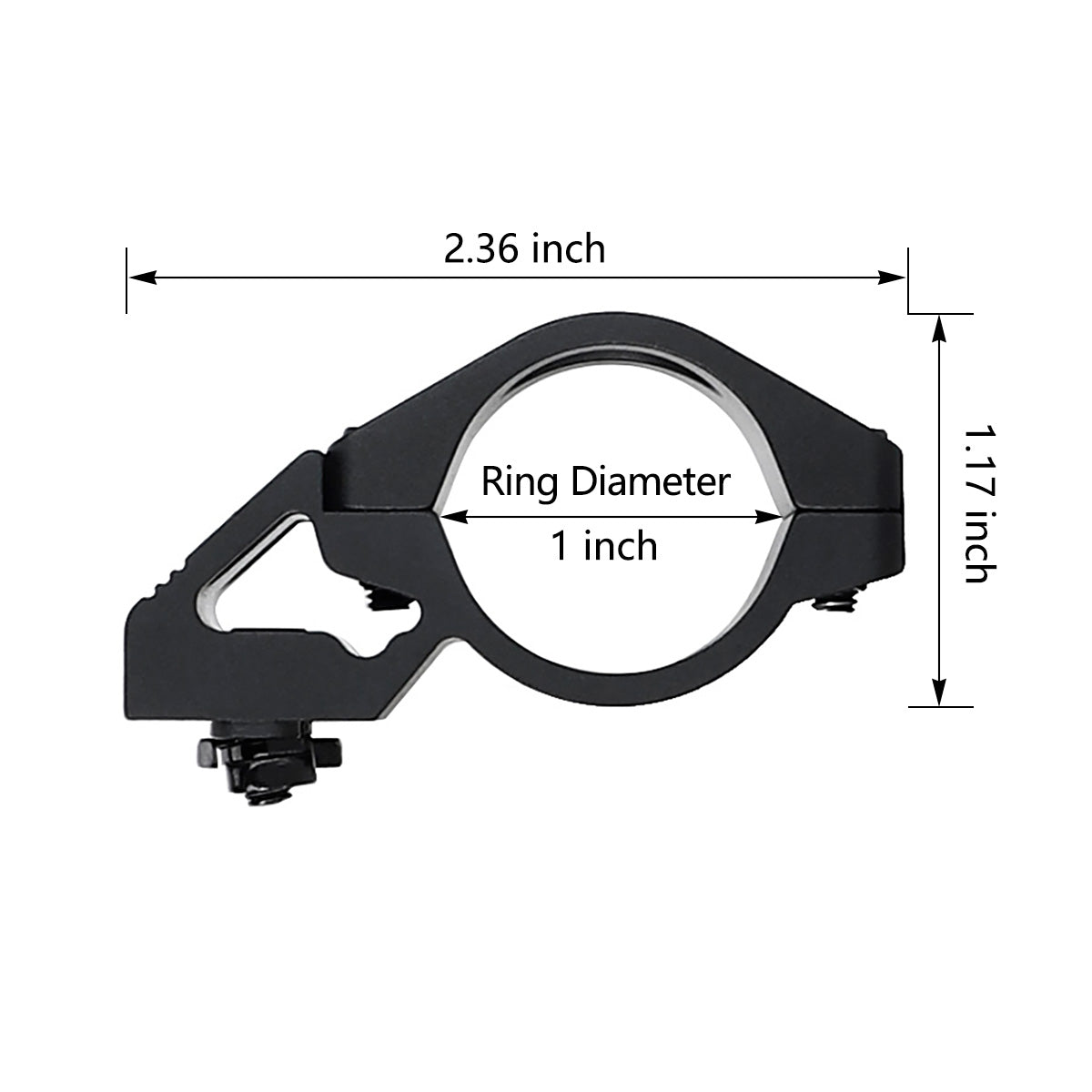 WINFREE 45 degree Offset M-lok Flashlight Mount for 1 inch Diameter Flashlights - Image 7
