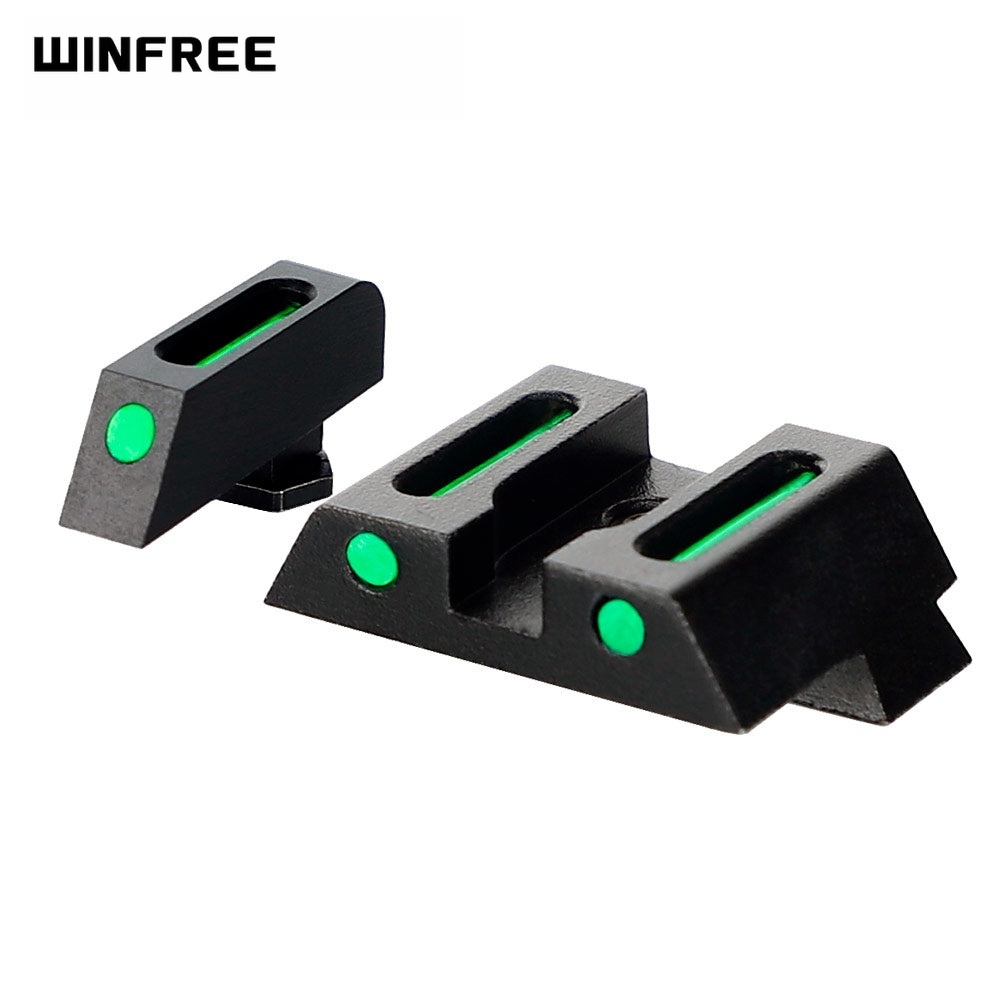 WINFREE® Green Red Fiber Optic Sight Front & Rear Sights for Glock Pistols - Image 9