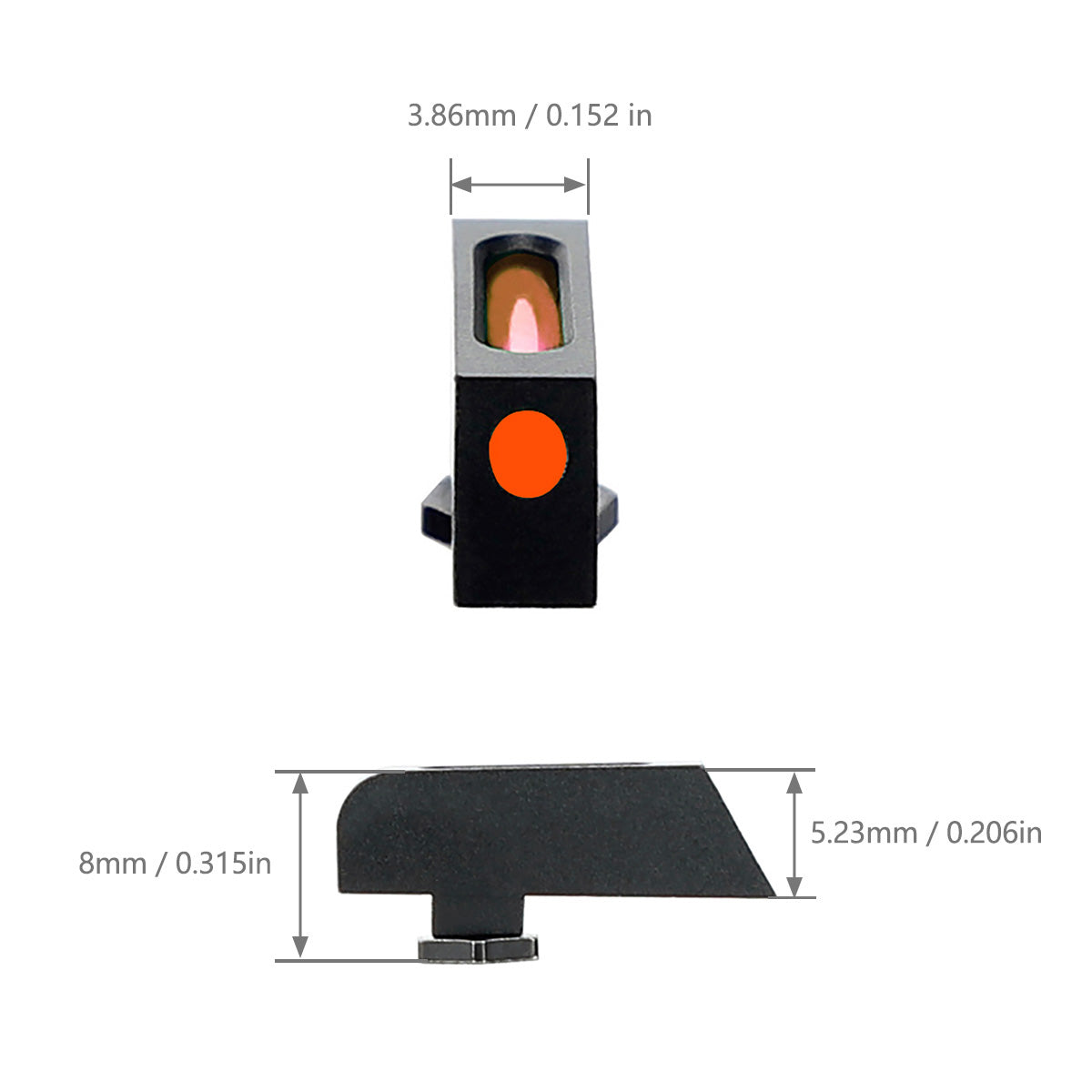 WINFREE® Green Red Fiber Optic Sight Front & Rear Sights for Glock Pistols - Image 8
