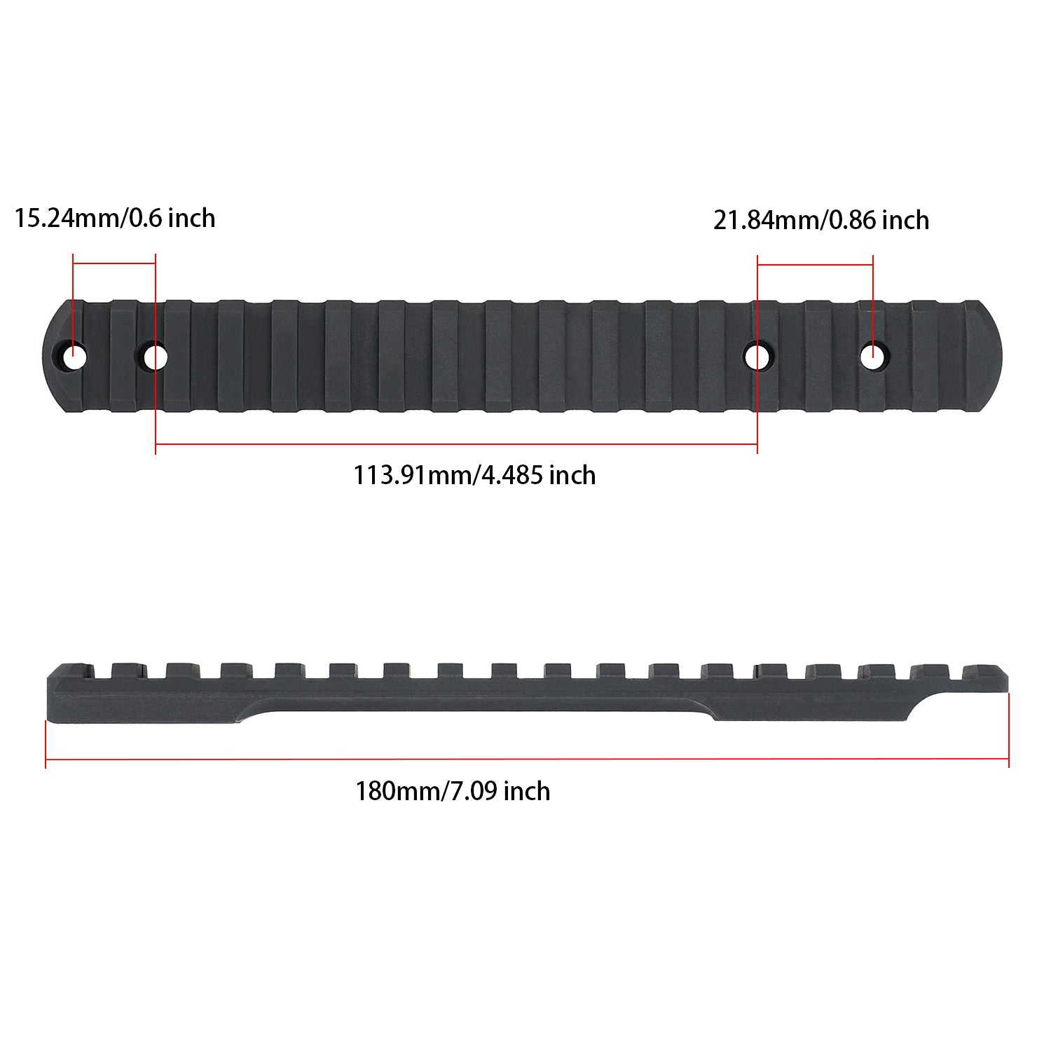 WINFREE ® Steel 0 MOA Long Action Remington 700 Picatinny Rail Scope Mount with #6-48/#8-40 Screws - Image 4