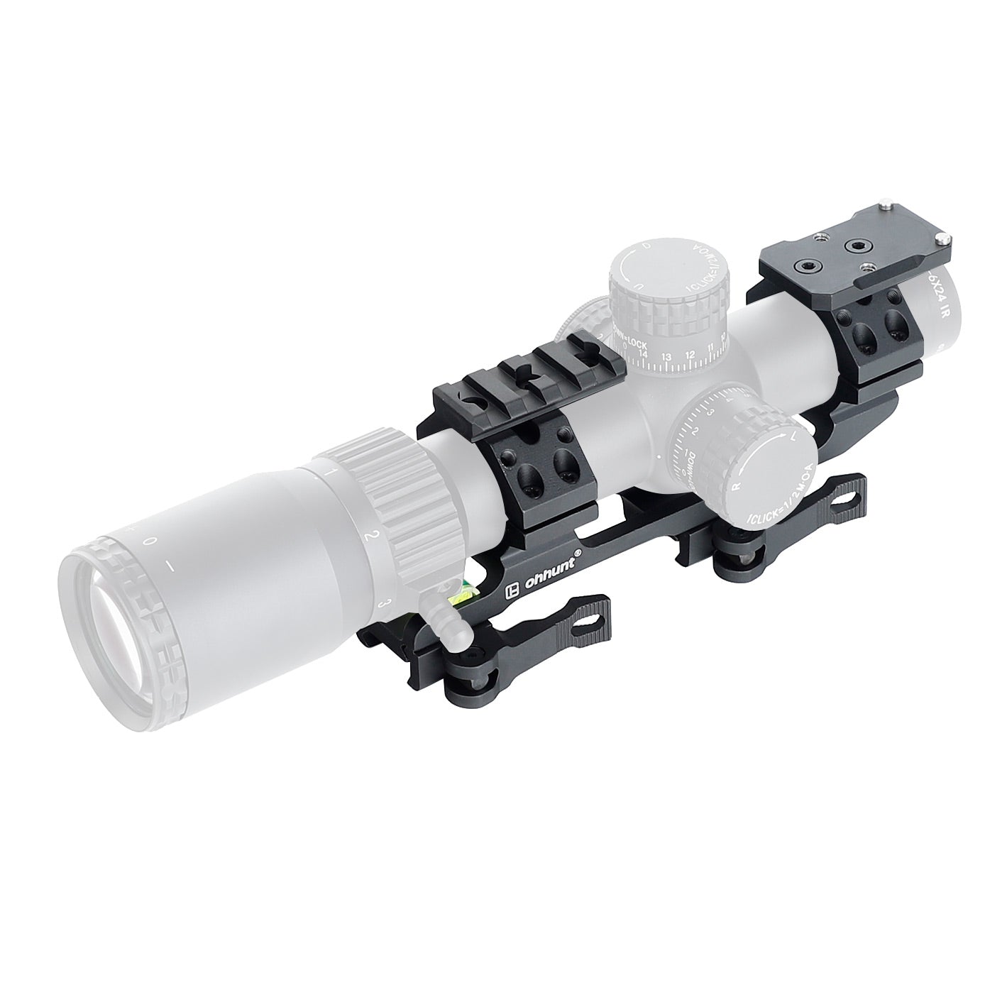 WINFREE ® 30mm Picatinny QD Scope Mount with RMR Footprint Adapter and Picatinny Rail on Top - Image 5