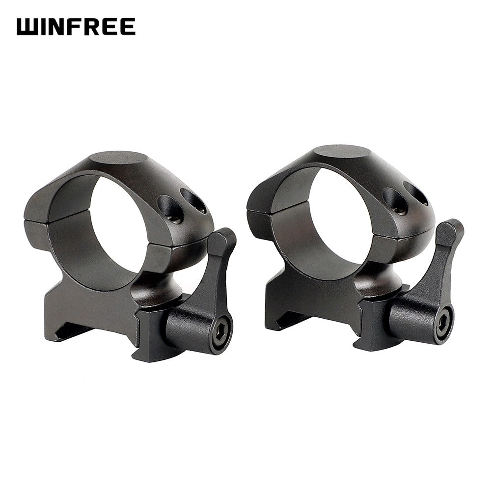 WINFREE Steel Quick Release 1 inch Picatinny Scope Rings Medium Profile 2PCs - Image 3