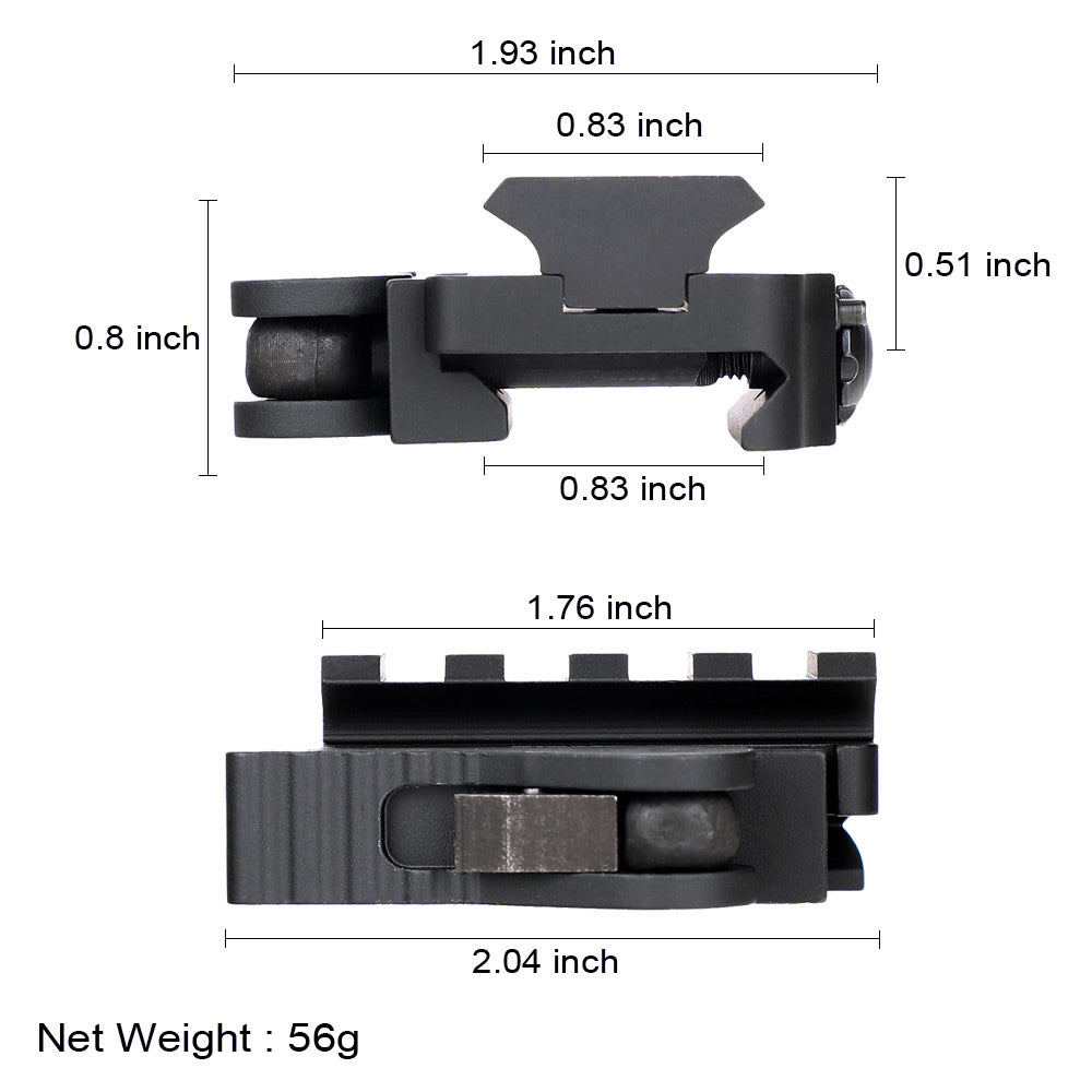 WINFREE Quick Detach QD Picatinny Riser Mount for Red Dot Sight AR-15 M16 - Image 4