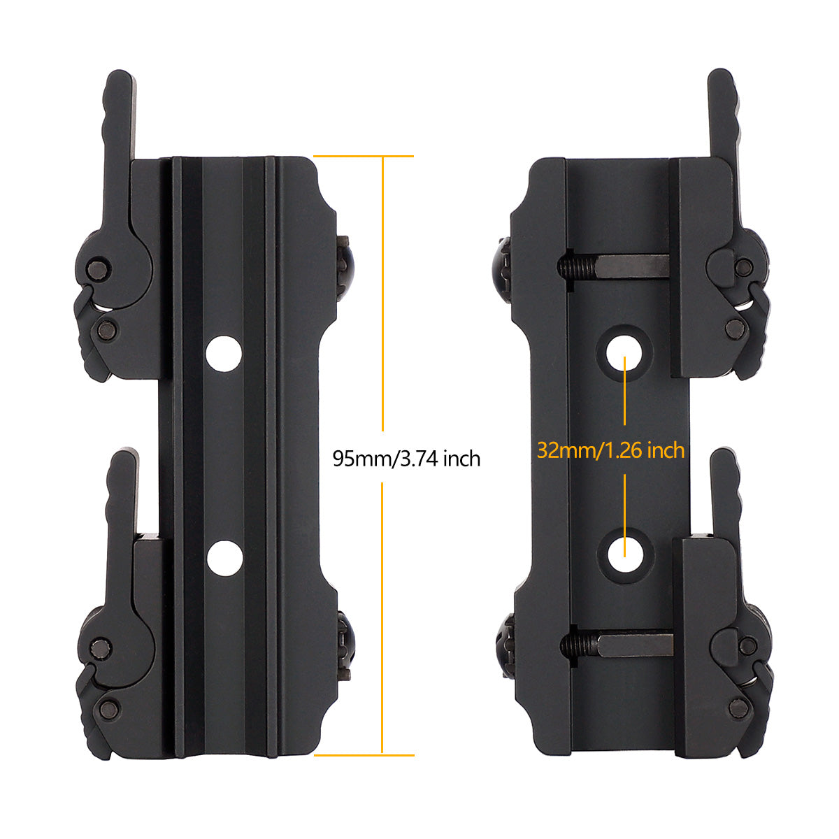 WINFREE ® Slide-to-Side Quick Release Scope Mount for Picatinny Rail Fiber Optic Sight - Image 2