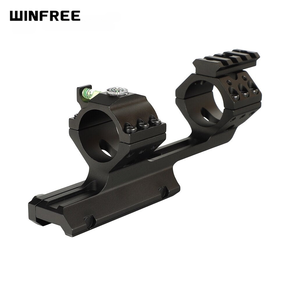 WINFREE Rock-Solid Bi-direction 25.4mm 30mm Offset Rifle Scopes Mount Top with Bubble Level Compass Picatinny Rail