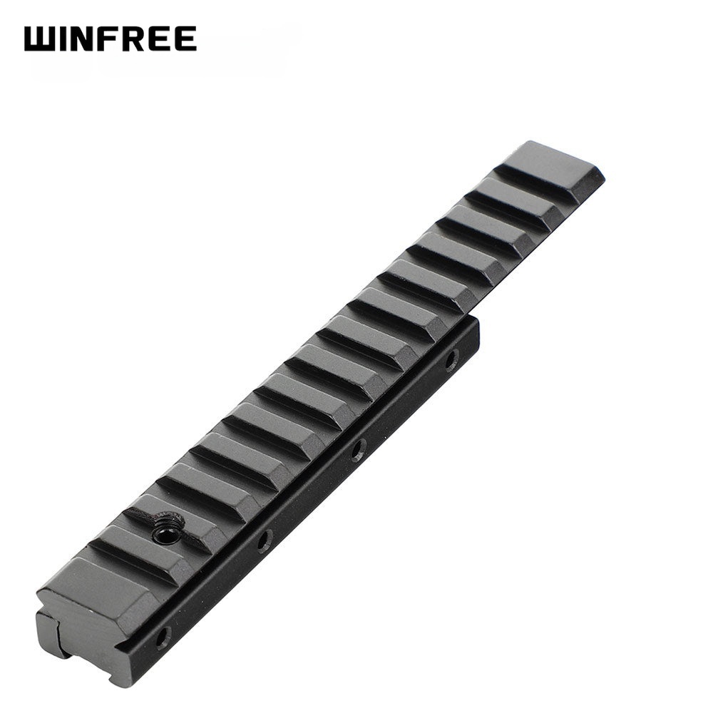 WINFREE ® Extension 11mm Dovetail to Picatinny Rail Adapter Convert Mount with Stop Pin - 14 Slots