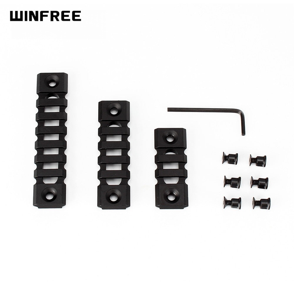 WINFREE Keymod Picatinny Rail Section Aluminum 3 Pcs - 3 Slot 5 Slot 7 Slot