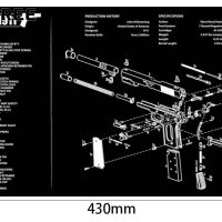 WINFREE Armorers Bench Mat Cleaning Mat 1911 With Parts Diagram & Instructions Gun Split Picture Mouse Pad