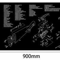 WINFREE Armorers Bench Mat Cleaning Mat Mouse Pad With Re-mington870 Parts Diagram & Instructions