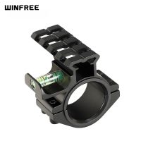 WINFREE Scope Flashlight Barrel Mount 25.4mm and 30mm Rings Adapter 20mm Picatinny Rail with Bubble Level