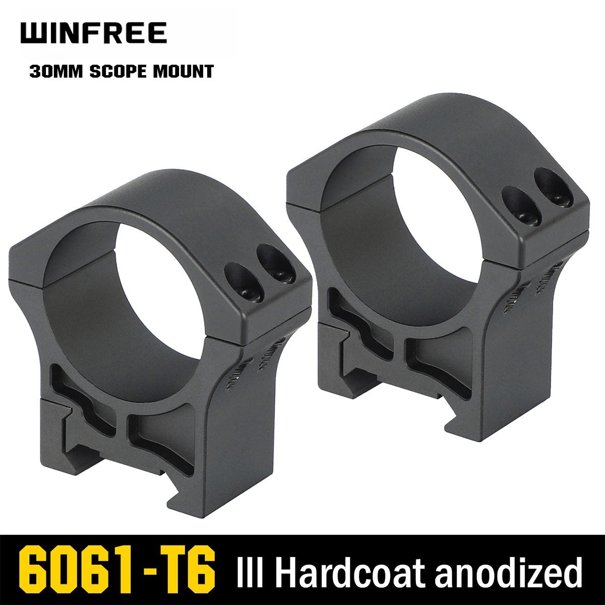 WINFREE ® High Quality 30mm Scope Rings for Picatinny Rail - Medium Profile