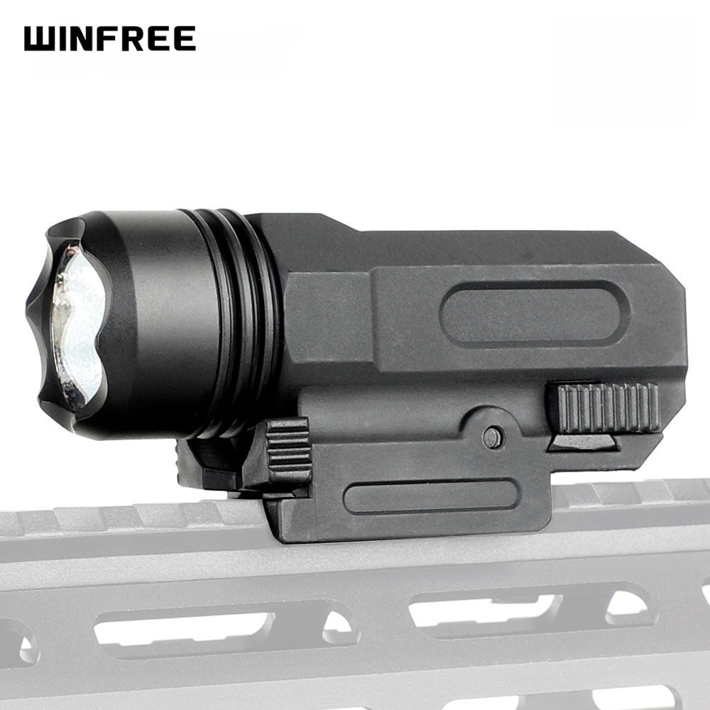 WINFREE Tactical 150 Lumen LED Flashlight with Quick Release Picatinny Mount White Light