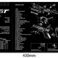 WINFREE Armorers Bench Mat Gun Cleaning Mat GLOCK With Parts Diagram & Instructions Mouse Pad