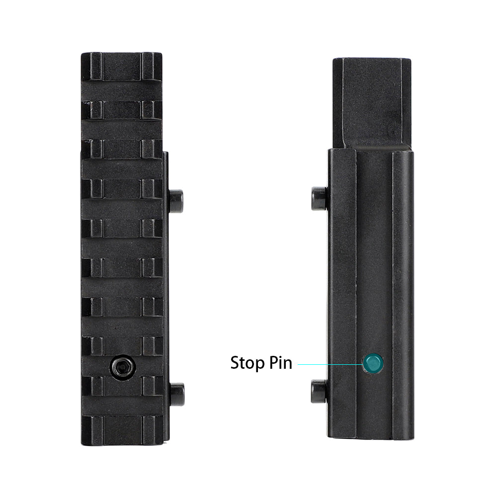 WINFREE ® 11mm Dovetail to Picatinny Rail Adapter Convert Mount with Stop Pin - 9 Slot - Image 4