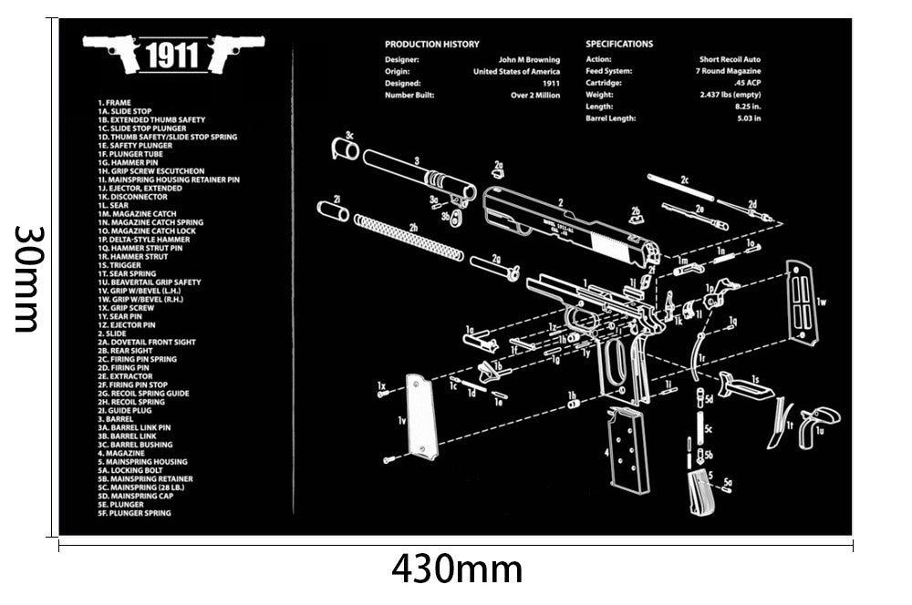 WINFREE Armorers Bench Mat Cleaning Mat with Gun Split Picture Parts Diagram & Instructions for AR-15 AK47 - Image 17