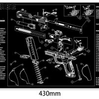 WINFREE Armorers Bench Mat Cleaning Mat Mouse Pad With M&P Parts Diagram & Instructions