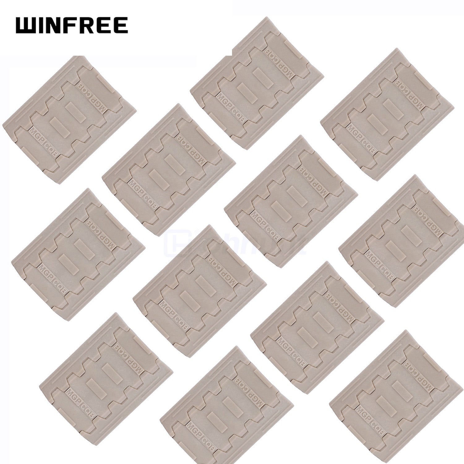 WINFREE Armour M-LOK Rail Covers Set Polymer Handguard Panel - Tan, Pack of 12 - Image 4