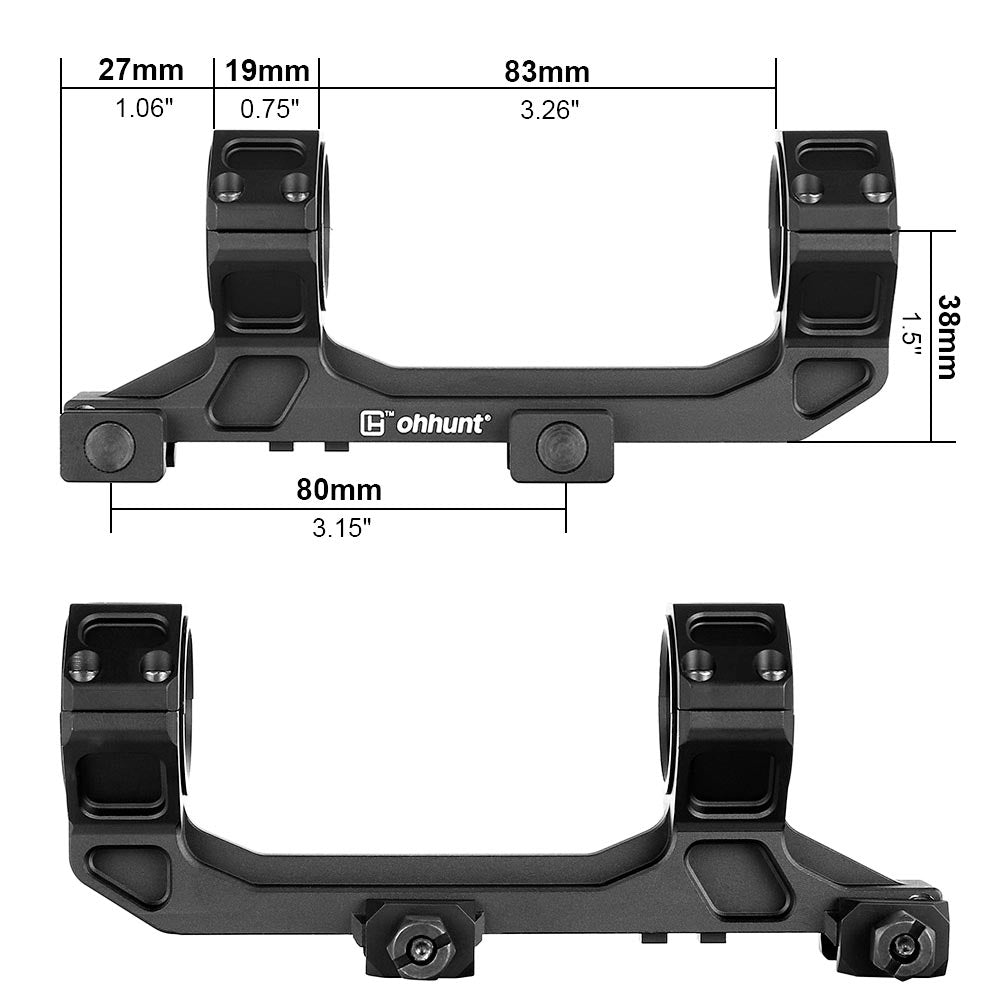 WINFREE 1-Piece1 inch 30mm Picatinny Cantilever Scope Mounts with Bubble Level - Image 3
