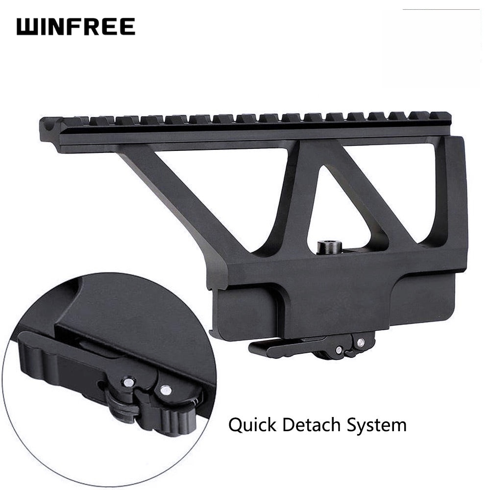 WINFREE AK Side Rail Scope Mount with Quick Detach System Picatinny Rail for AK47 AK74 - Image 2