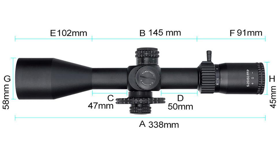 WINFREE® LR 5-25X50 SFIR FFP Long Range Rifle Scopes with Sunshade - Image 14