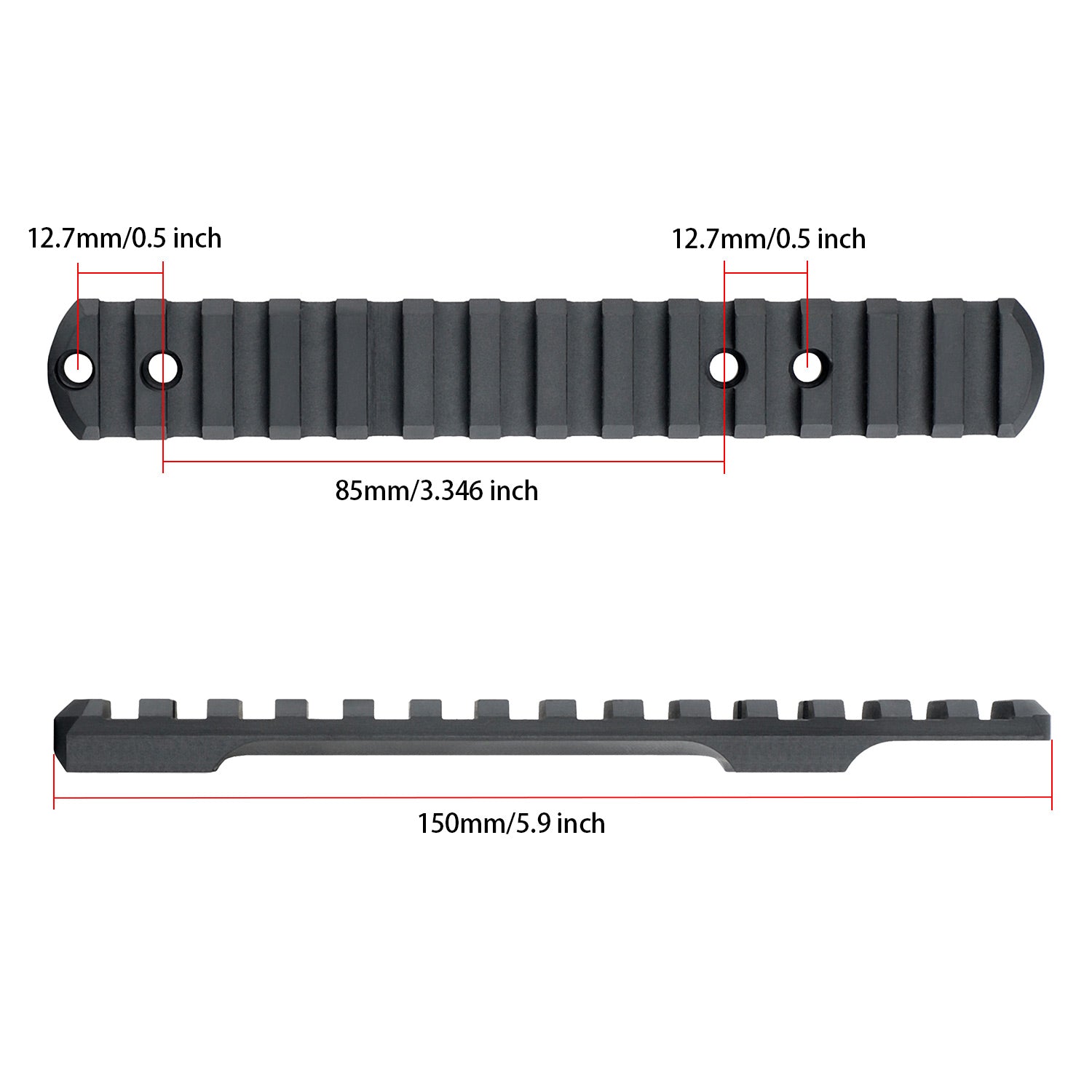 WINFREE ® Steel Picatinny Rail Scope Mount for Savage 93, 93R17, Mark II, Included 2 Set Screws #6-48 #8-40 - Image 3