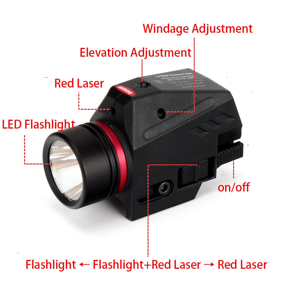 WINFREE Tactical 150 Lumen Red LED Flashlight Integrated Combo For AR AK Picatinny Rail system - Image 3