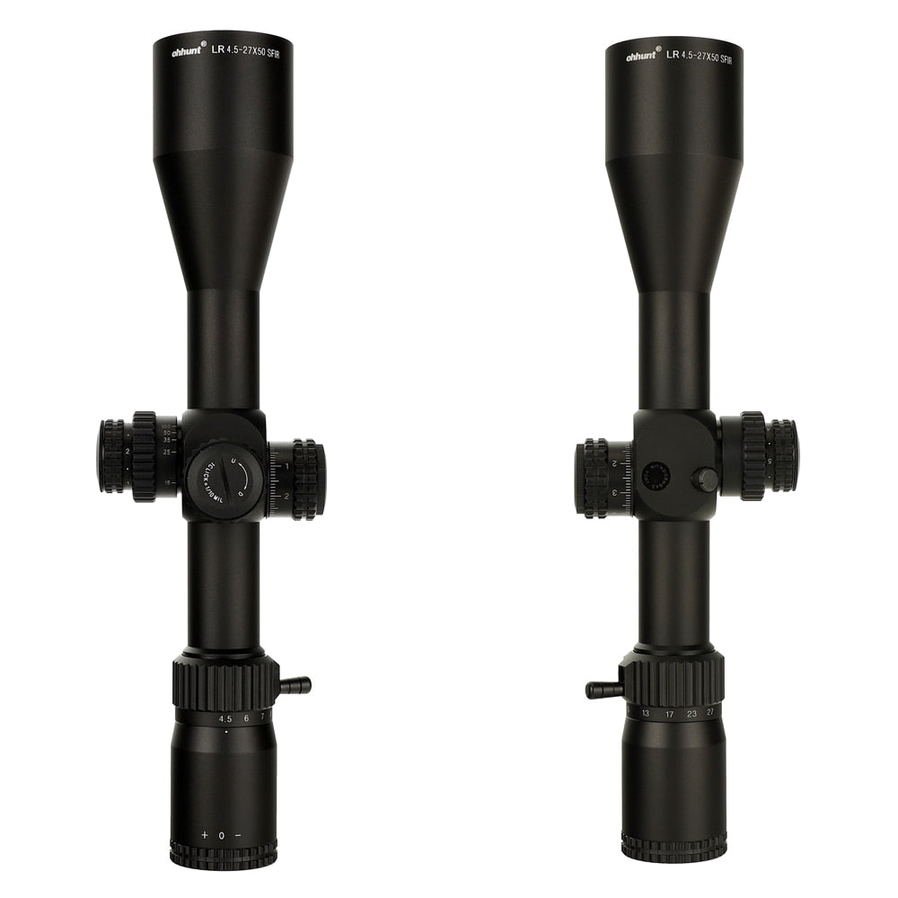 WINFREE® LR 4.5-27x50 SFIR Long Range Rifle Scope Mil Dot Glass Etched Reticle Red Illumination Side Parallax Turrets Lock Reset - Image 13