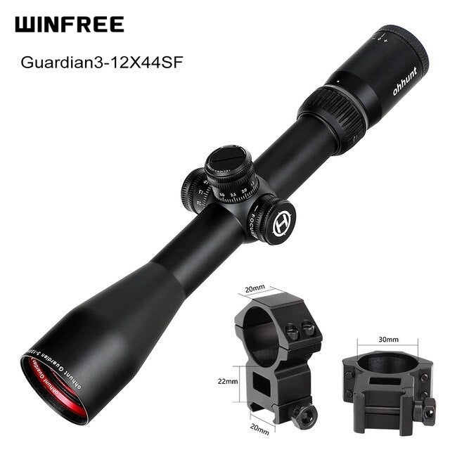 WINFREE Guardian 3-12X44 SF Hunting Rifle Scope 1/2 Half Mil Dot Reticle Side Parallax Turrets Lock Reset Tactical - Image 20