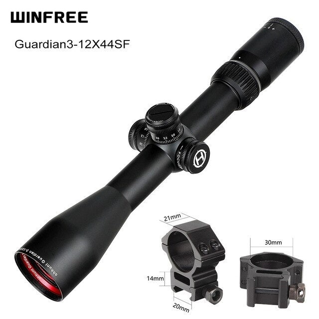 WINFREE Guardian 3-12X44 SF Hunting Rifle Scope 1/2 Half Mil Dot Reticle Side Parallax Turrets Lock Reset Tactical - Image 24