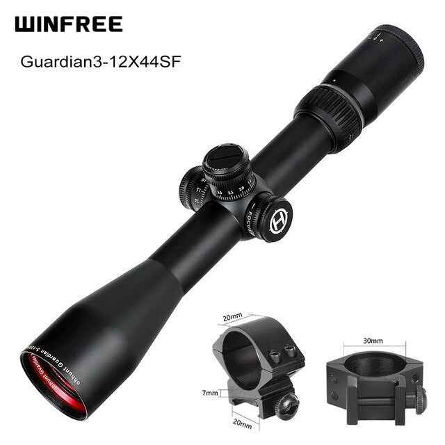 WINFREE Guardian 3-12X44 SF Hunting Rifle Scope 1/2 Half Mil Dot Reticle Side Parallax Turrets Lock Reset Tactical - Image 23