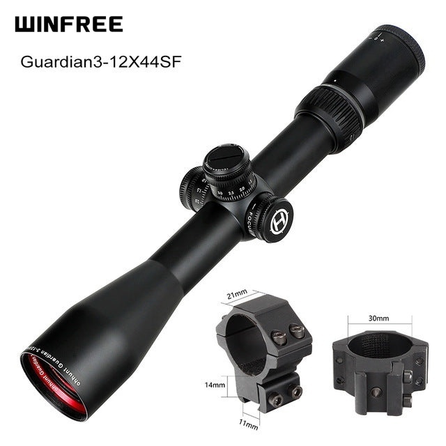 WINFREE Guardian 3-12X44 SF Hunting Rifle Scope 1/2 Half Mil Dot Reticle Side Parallax Turrets Lock Reset Tactical - Image 22