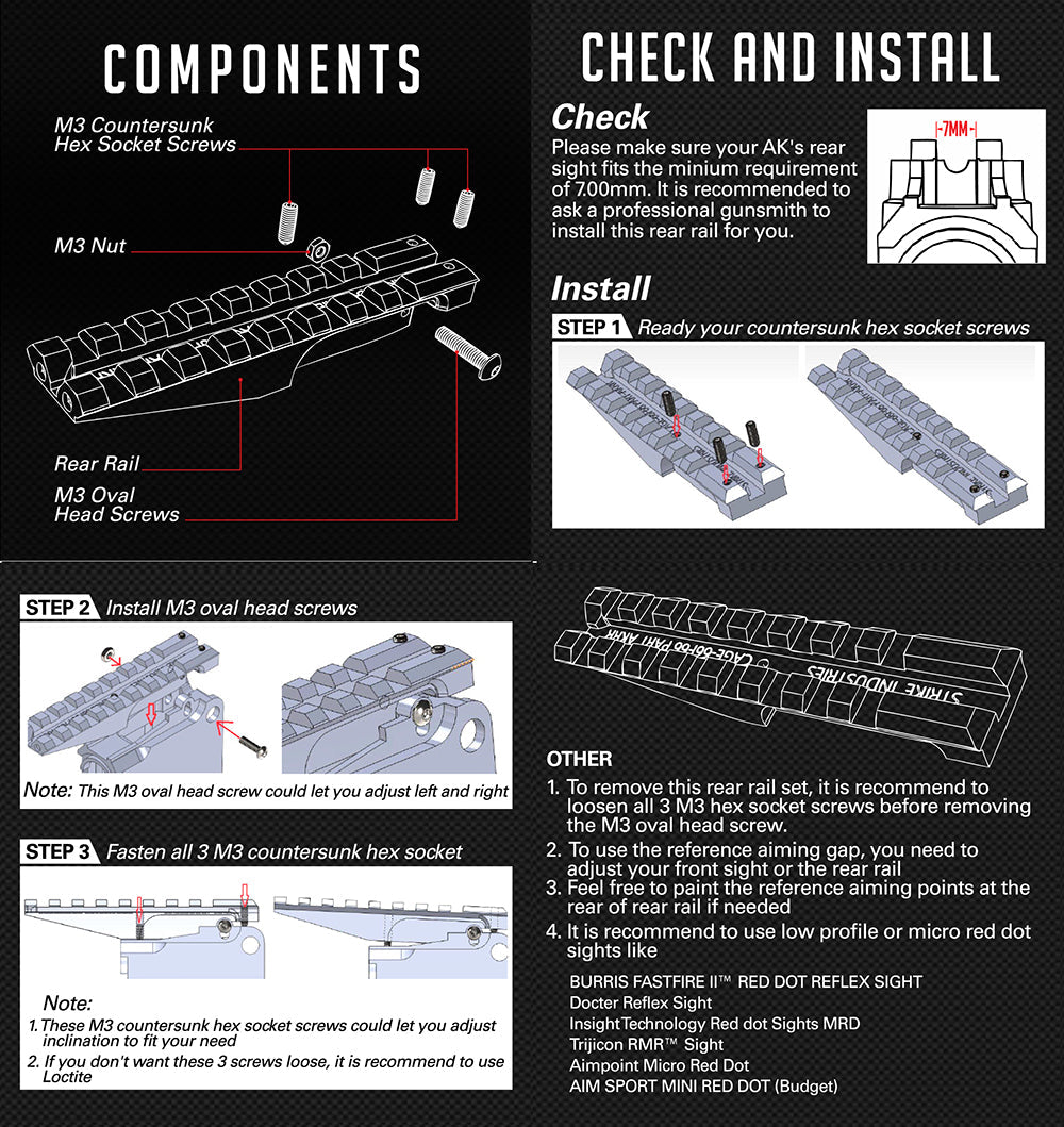 WINFREE Lengthened AK Rear Sight Rail Mount for Red Dot Sight AK-47/AK-74 - Image 7