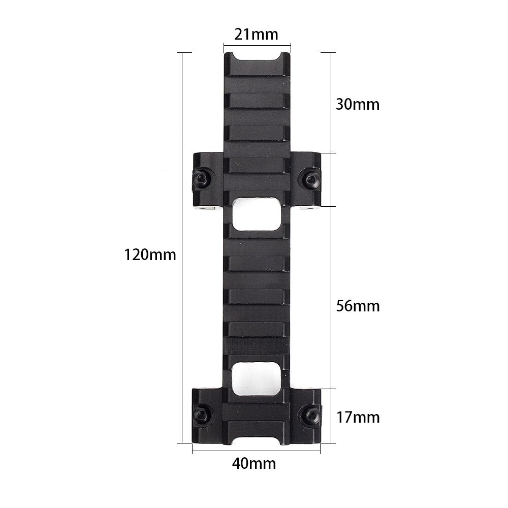 WINFREE ® Bidirectional MP5 Claw Optic Mount Picatinny Rail - 120mm Low Profile - Image 3