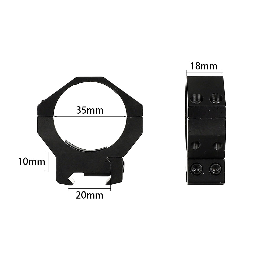 WINFREE ® 35mm Scope Rings fit Picatinny Rail 2PCs - Medium Profile - Image 2