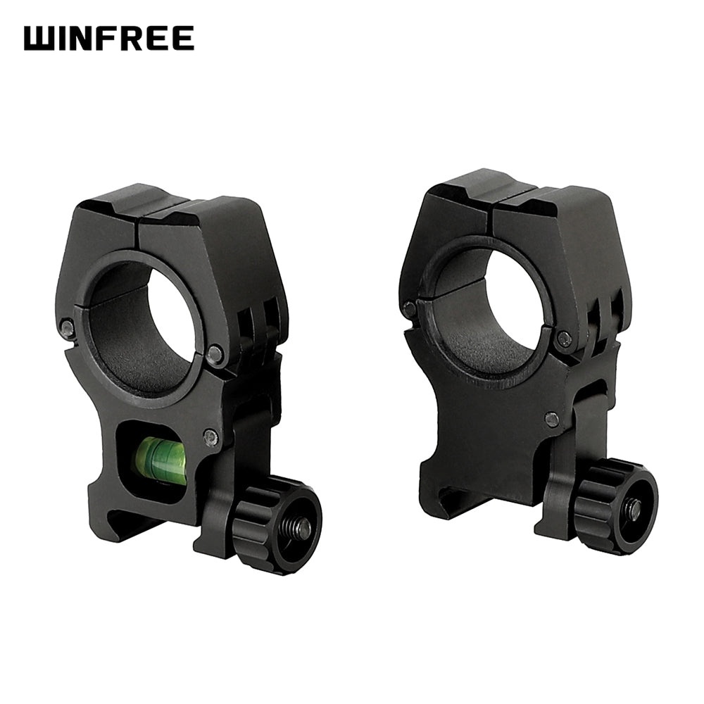 WINFREE 1 inch Picatinny 30mm Scope Rings Mount with Bubble Level 2Pcs Rilfescopes Mounts